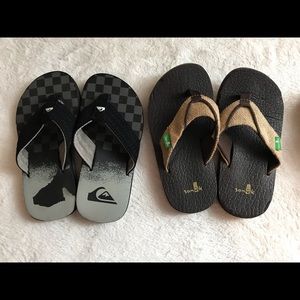 Sanuk & Quiksilver flip flops bundle size 12/13